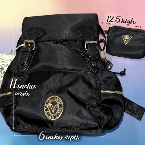 Valentino Orlandi VEGAN LEATHER Backpack with Gold Details main image 7
